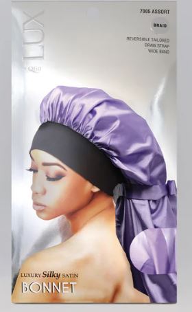 QFITT LUX Braid Luxury Silky Satin Bonnet - solid colors Sareya Beauty Supply Store in Calgary Alberta